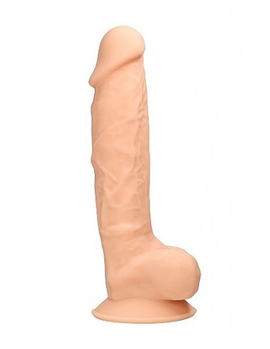 Silicone Dildo With Balls - 22,8 cm - Flesh - Dilda realistyczne - 3