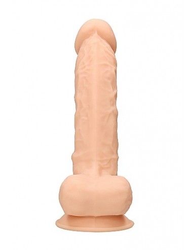 Silicone Dildo With Balls - 22,8 cm - Flesh - Dilda realistyczne - 4