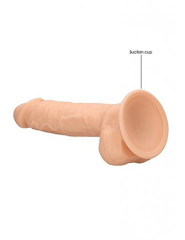 Silicone Dildo With Balls - 22,8 cm - Flesh - Dilda realistyczne - 6