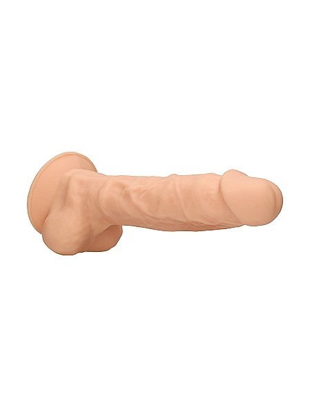 Silicone Dildo With Balls - 22,8 cm - Flesh - Dilda realistyczne - 7