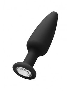 Cone-Shaped Diamond Butt Plug - Black - Korki analne silikonowe - 1