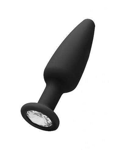 Cone-Shaped Diamond Butt Plug - Black - Korki analne silikonowe - 1