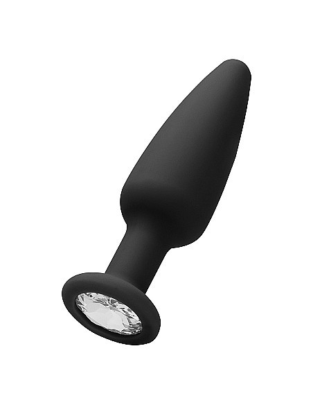 Cone-Shaped Diamond Butt Plug - Black - Korki analne silikonowe - 1