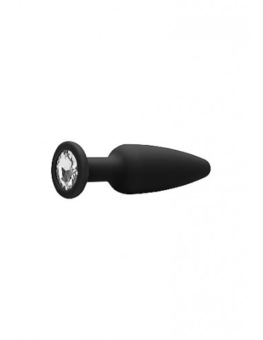 Cone-Shaped Diamond Butt Plug - Black - Korki analne silikonowe - 5