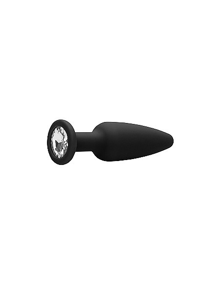 Cone-Shaped Diamond Butt Plug - Black - Korki analne silikonowe - 5