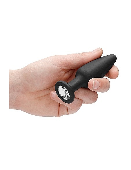 Cone-Shaped Diamond Butt Plug - Black - Korki analne silikonowe - 6