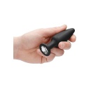 Cone-Shaped Diamond Butt Plug - Black - 6