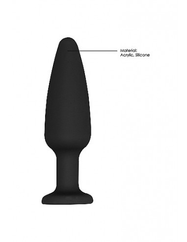 Cone-Shaped Diamond Butt Plug - Black - Korki analne silikonowe - 7