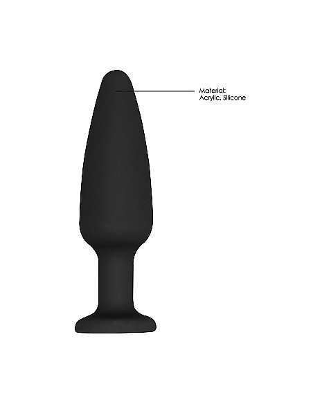 Cone-Shaped Diamond Butt Plug - Black - Korki analne silikonowe - 7
