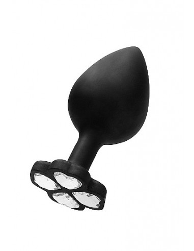 Regular Lucky Diamond Butt Plug - Black - Korki analne silikonowe - 1