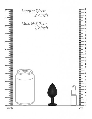 Regular Lucky Diamond Butt Plug - Black - Korki analne silikonowe - 3