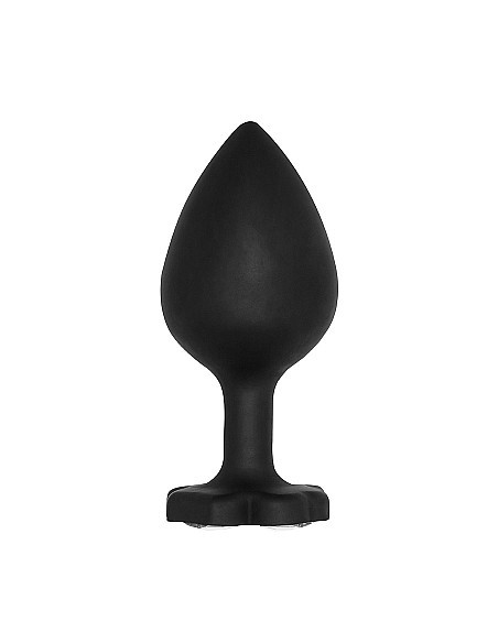 Regular Lucky Diamond Butt Plug - Black - Korki analne silikonowe - 4