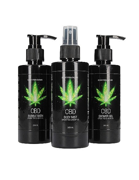 CBD - do Kąpieli i Prysznicu - Zestaw 4 - Green Tea Hemp Oil - Lubrykanty, feromony i olejki do masażu CBD - 1