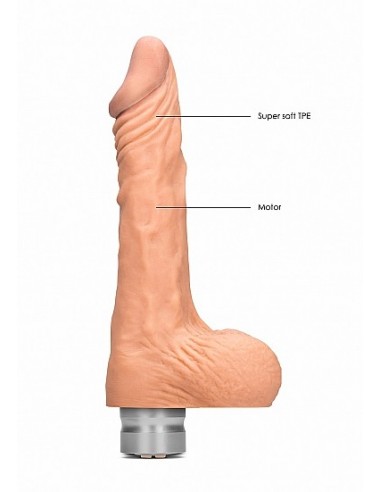 Realistyczny wibrator 8" / 20 cm Realistic Vibrating Dildo With Balls - Flesh - Wibratory Realistyczne - 3