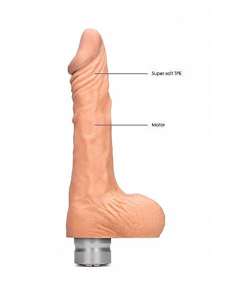 Realistyczny wibrator 8" / 20 cm Realistic Vibrating Dildo With Balls - Flesh - Wibratory Realistyczne - 3