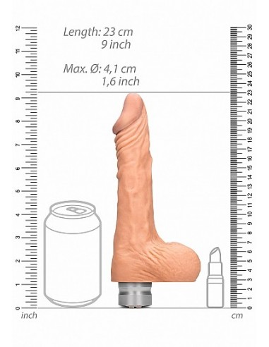 Realistyczny wibrator 8" / 20 cm Realistic Vibrating Dildo With Balls - Flesh - Wibratory Realistyczne - 5