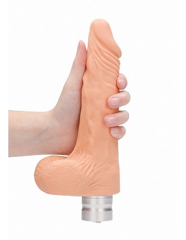 Realistyczny wibrator 8" / 20 cm Realistic Vibrating Dildo With Balls - Flesh - Wibratory Realistyczne - 6