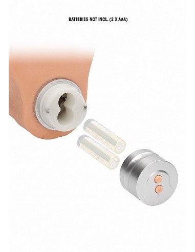 Realistyczny wibrator 8" / 20 cm Realistic Vibrating Dildo With Balls - Flesh - Wibratory Realistyczne - 7