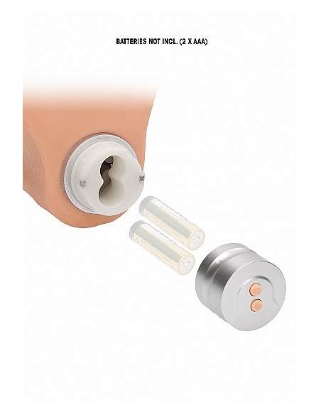 Realistyczny wibrator 8" / 20 cm Realistic Vibrating Dildo With Balls - Flesh - Wibratory Realistyczne - 7