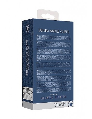 Kajdanki- Denim Ankle Cuffs - Roughend Denim Style - Blue - Kajdanki erotyczne - 3