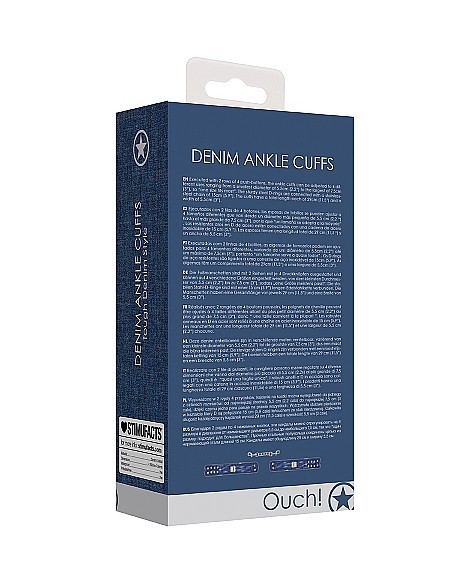 Kajdanki- Denim Ankle Cuffs - Roughend Denim Style - Blue - Kajdanki erotyczne - 3