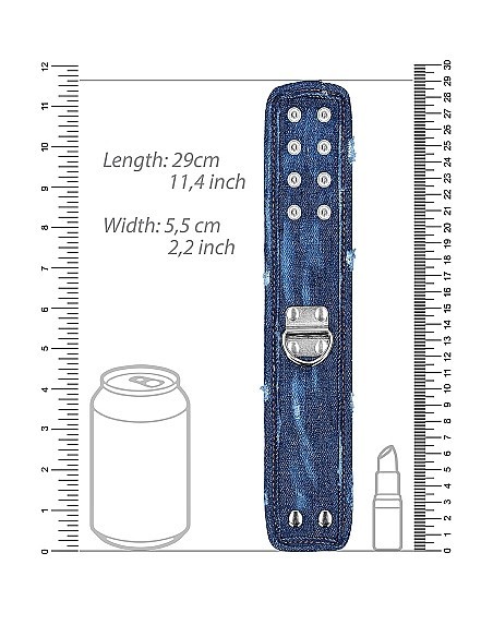 Kajdanki- Denim Ankle Cuffs - Roughend Denim Style - Blue - Kajdanki erotyczne - 4