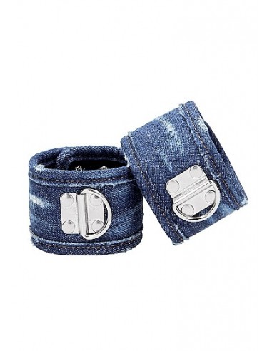 Kajdanki- Denim Ankle Cuffs - Roughend Denim Style - Blue - Kajdanki erotyczne - 5