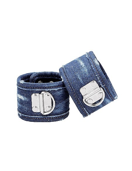 Kajdanki- Denim Ankle Cuffs - Roughend Denim Style - Blue - Kajdanki erotyczne - 5