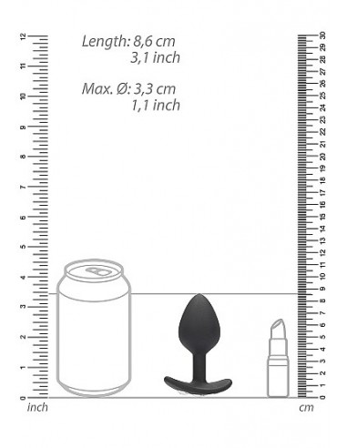 Large Diamond Butt Plug With Handle - Black - Korki analne silikonowe - 4