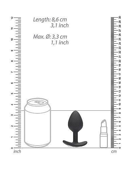 Large Diamond Butt Plug With Handle - Black - Korki analne silikonowe - 4