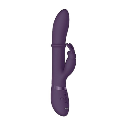 Wibrator króliczek VIVE Halo Purple - 3 silniki, pierścień stymulujący 10 trybów, 24,5 cm - 1
