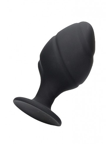 Swirled Butt Plug Set - Black - Korki analne silikonowe - 5