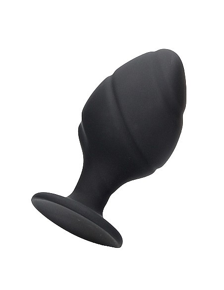 Swirled Butt Plug Set - Black - Korki analne silikonowe - 5
