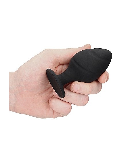 Swirled Butt Plug Set - Black - Korki analne silikonowe - 6