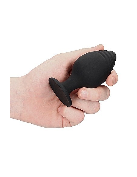 Rippled Butt Plug Set - Black - Korki analne silikonowe - 6