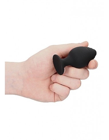 Rippled Butt Plug Set - Black - Korki analne silikonowe - 7