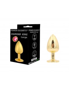 Plug-Diamond King Butt Plug - Gold - Large - Pink - Korki analne stalowe - 1