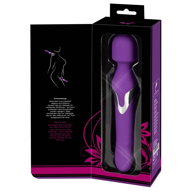 Masażer i wibrator Wand & Pearl – dwufunkcyjny silikonowy stymulator 2w1, 7 trybów wibracji, 3 prędkości obrotowe, 24 cm - 2