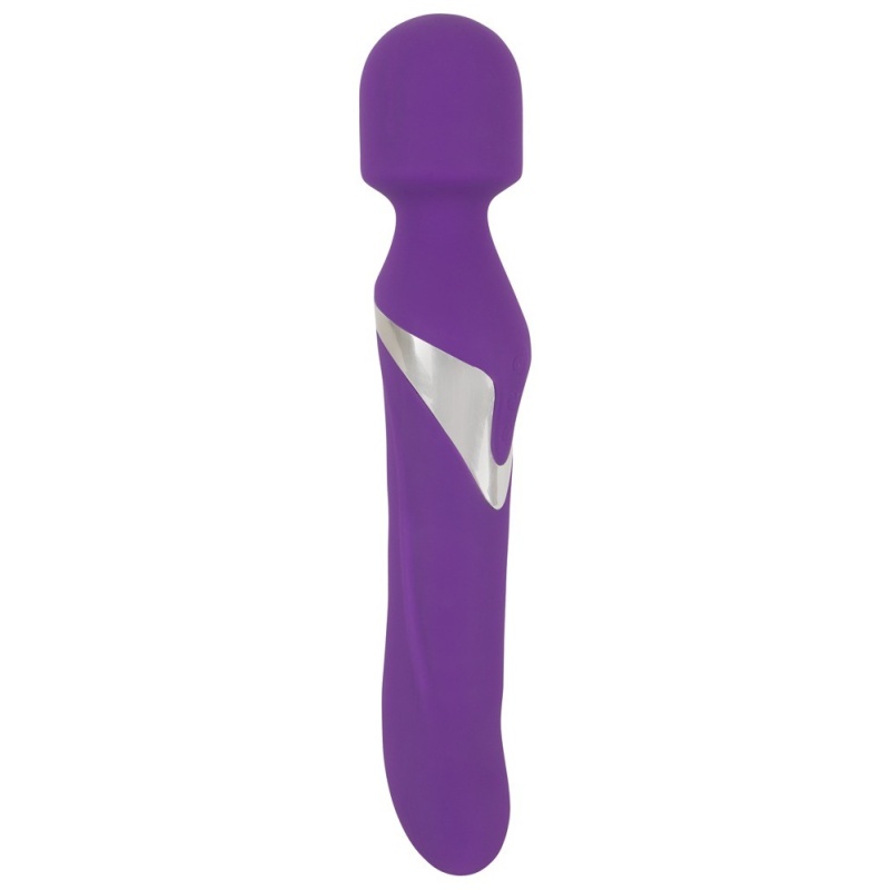 Masażer i wibrator Wand & Pearl – dwufunkcyjny silikonowy stymulator 2w1, 7 trybów wibracji, 3 prędkości obrotowe, 24 cm - 3