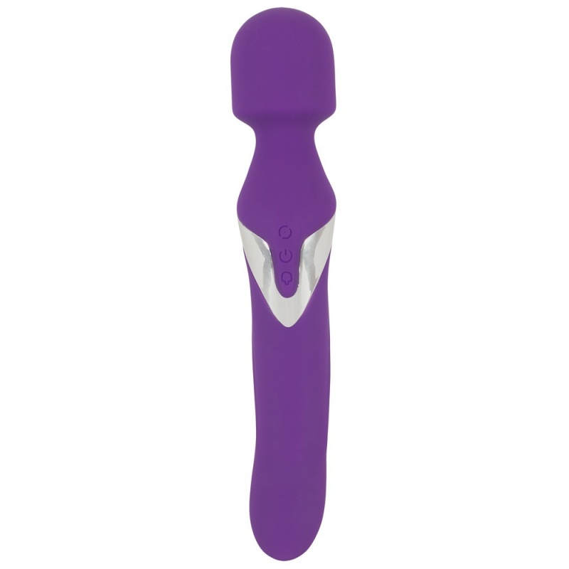 Masażer i wibrator Wand & Pearl – dwufunkcyjny silikonowy stymulator 2w1, 7 trybów wibracji, 3 prędkości obrotowe, 24 cm - 4