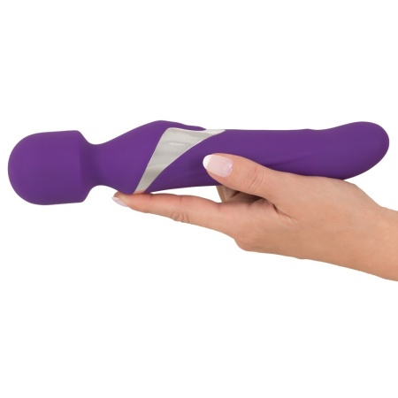 Masażer i wibrator Wand & Pearl – dwufunkcyjny silikonowy stymulator 2w1, 7 trybów wibracji, 3 prędkości obrotowe, 24 cm - 6