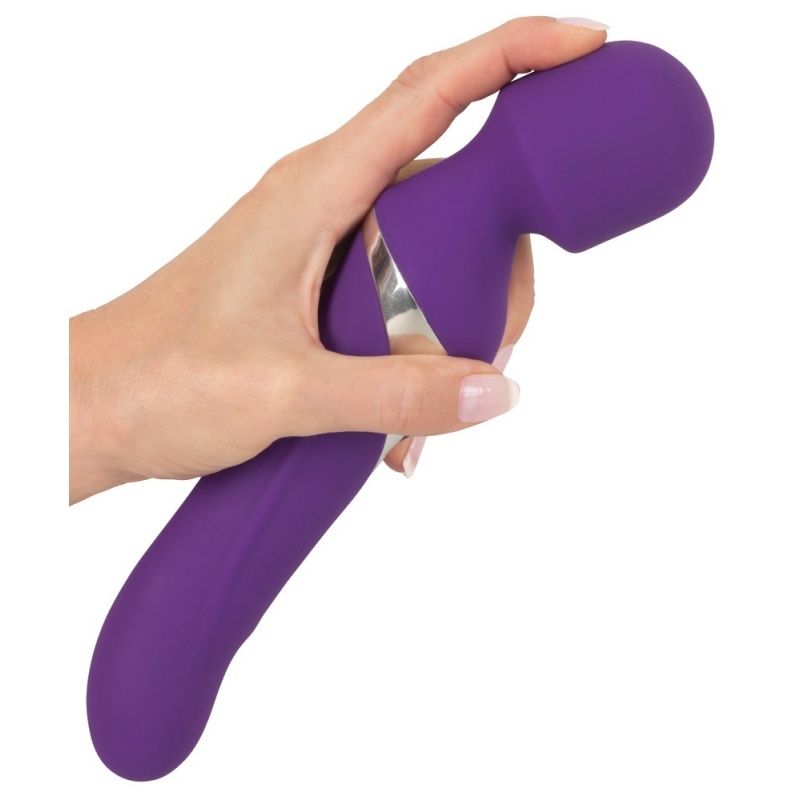 Masażer i wibrator Wand & Pearl – dwufunkcyjny silikonowy stymulator 2w1, 7 trybów wibracji, 3 prędkości obrotowe, 24 cm - 7