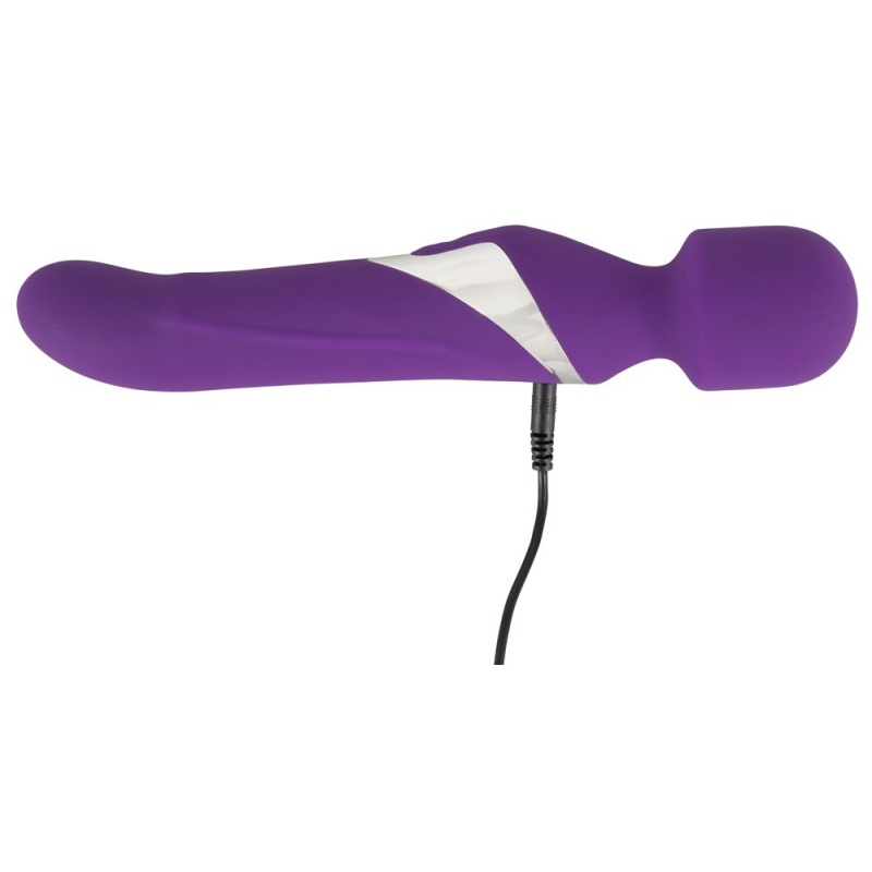 Masażer i wibrator Wand & Pearl – dwufunkcyjny silikonowy stymulator 2w1, 7 trybów wibracji, 3 prędkości obrotowe, 24 cm - 8