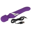 Masażer i wibrator Wand & Pearl – dwufunkcyjny silikonowy stymulator 2w1, 7 trybów wibracji, 3 prędkości obrotowe, 24 cm - 9
