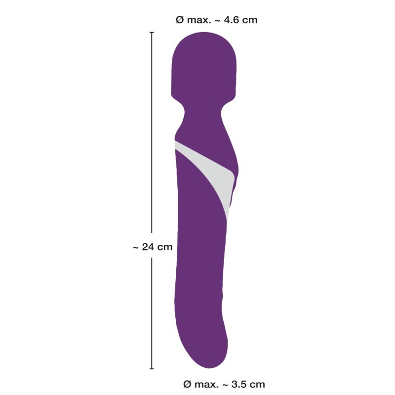 Masażer i wibrator Wand & Pearl – dwufunkcyjny silikonowy stymulator 2w1, 7 trybów wibracji, 3 prędkości obrotowe, 24 cm - 10
