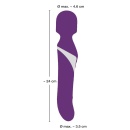 Masażer i wibrator Wand & Pearl – dwufunkcyjny silikonowy stymulator 2w1, 7 trybów wibracji, 3 prędkości obrotowe, 24 cm - 10