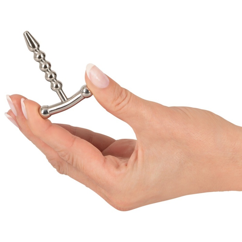 Penisplug Small Anchor – bezszwowy dilator cewki moczowej z 4 kulkami, długość całkowita 5,7 cm - 5