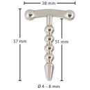 Penisplug Small Anchor – bezszwowy dilator cewki moczowej z 4 kulkami, długość całkowita 5,7 cm - 6