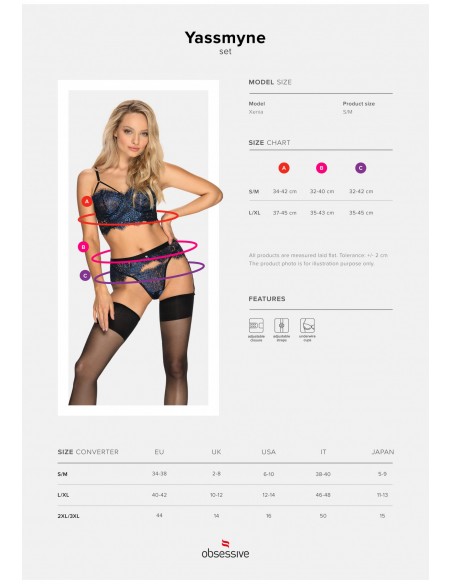 Bielizna-Yassmyne komplet 3-częściowy L/XL - Komplety bielizny erotycznej - 7