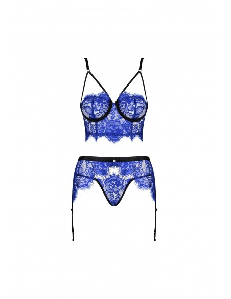 Bielizna-Cobaltess komplet 3-częściowy L/XL - Komplety bielizny erotycznej - 5